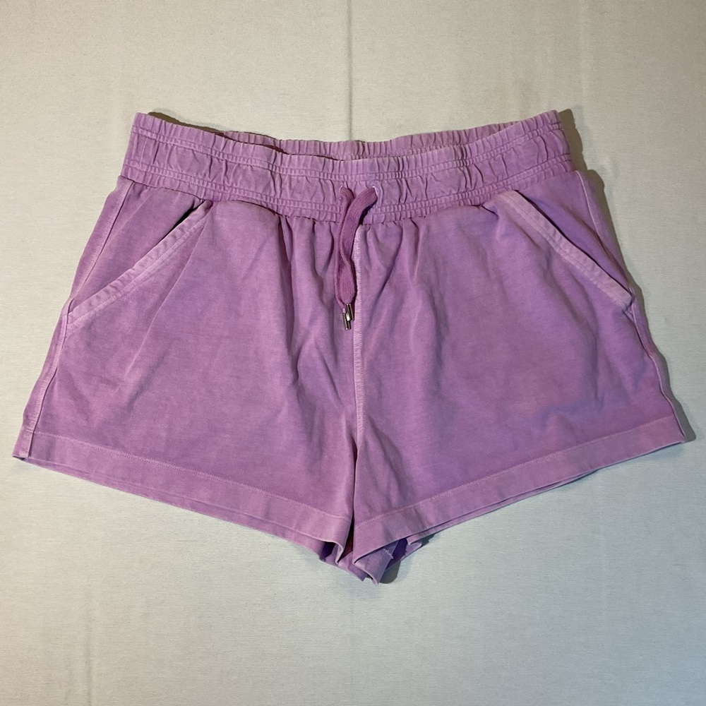 CALIA by Carrie Underwood Purple, Front Tie Shorts w/Pockets, Size L High-Rise